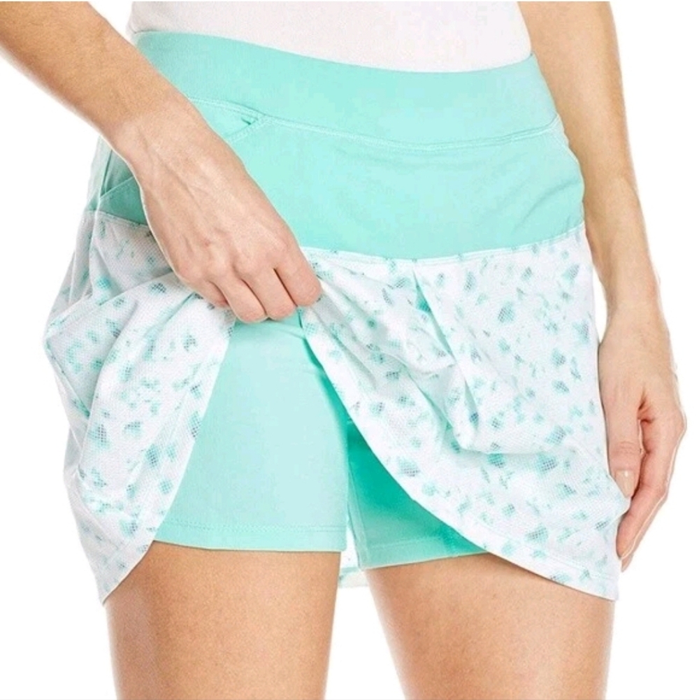 NWT Adidas Skort Mixed Print Pull On Golf Tennis Athletic Skirt Lined Tennis XL - Picture 2 of 12